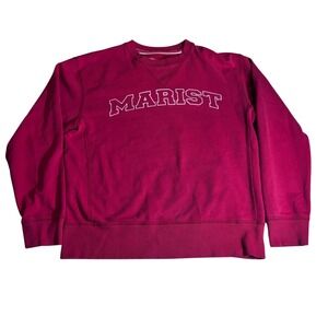 Y2K Collegecore Marist Red Oversized Fleece Crewneck Sweatshirt| Lg